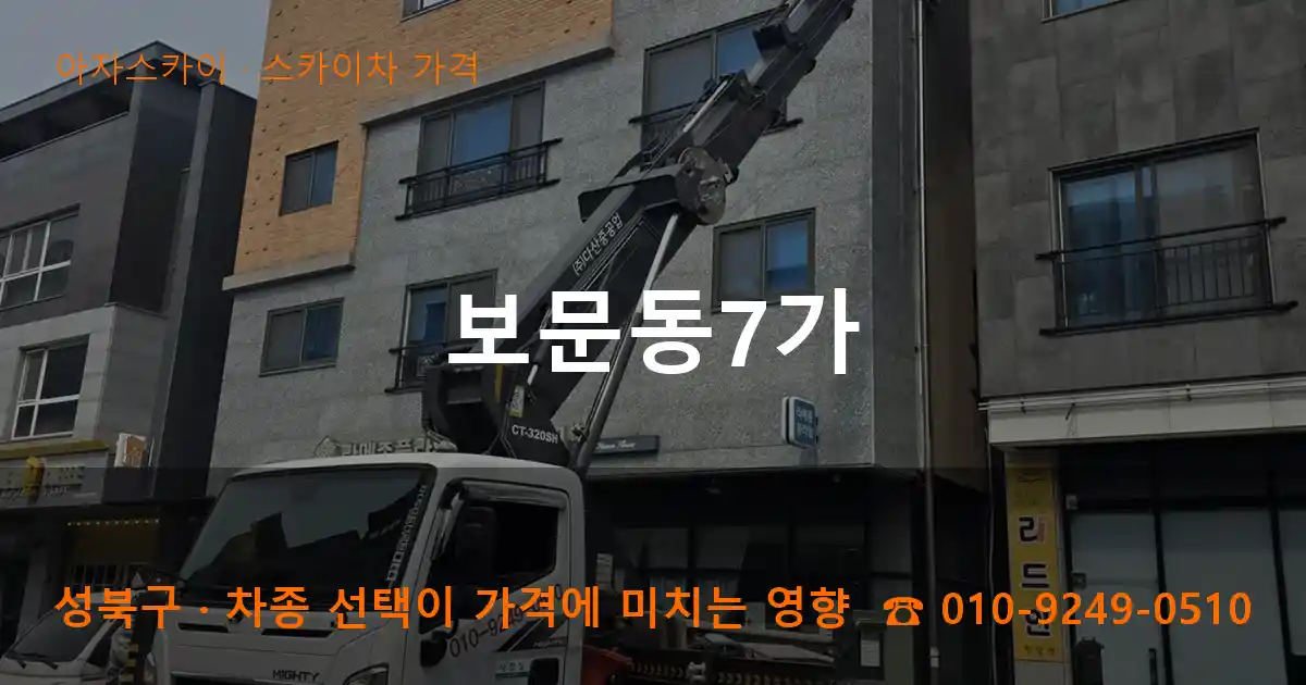 성북구 보문동7가 스카이차 가격 작업