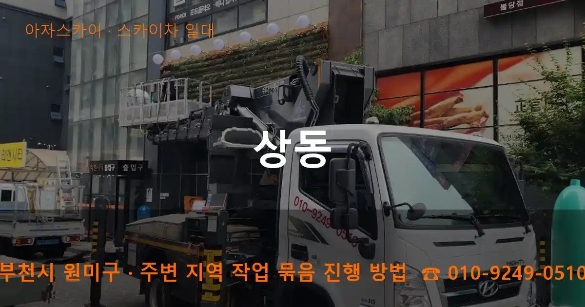 부천시 원미구 상동 스카이차 출장 작업