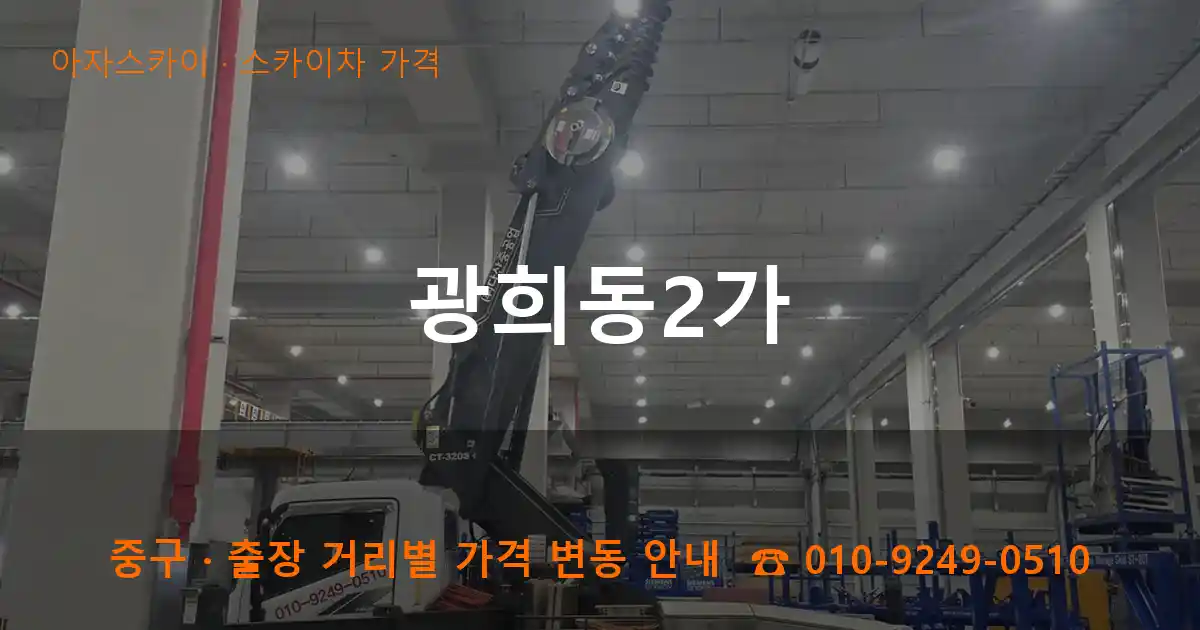 중구 광희동2가 스카이차 가격 작업