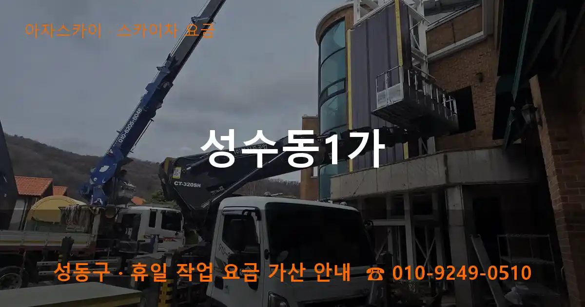 성동구 성수동1가 스카이차 요금 작업