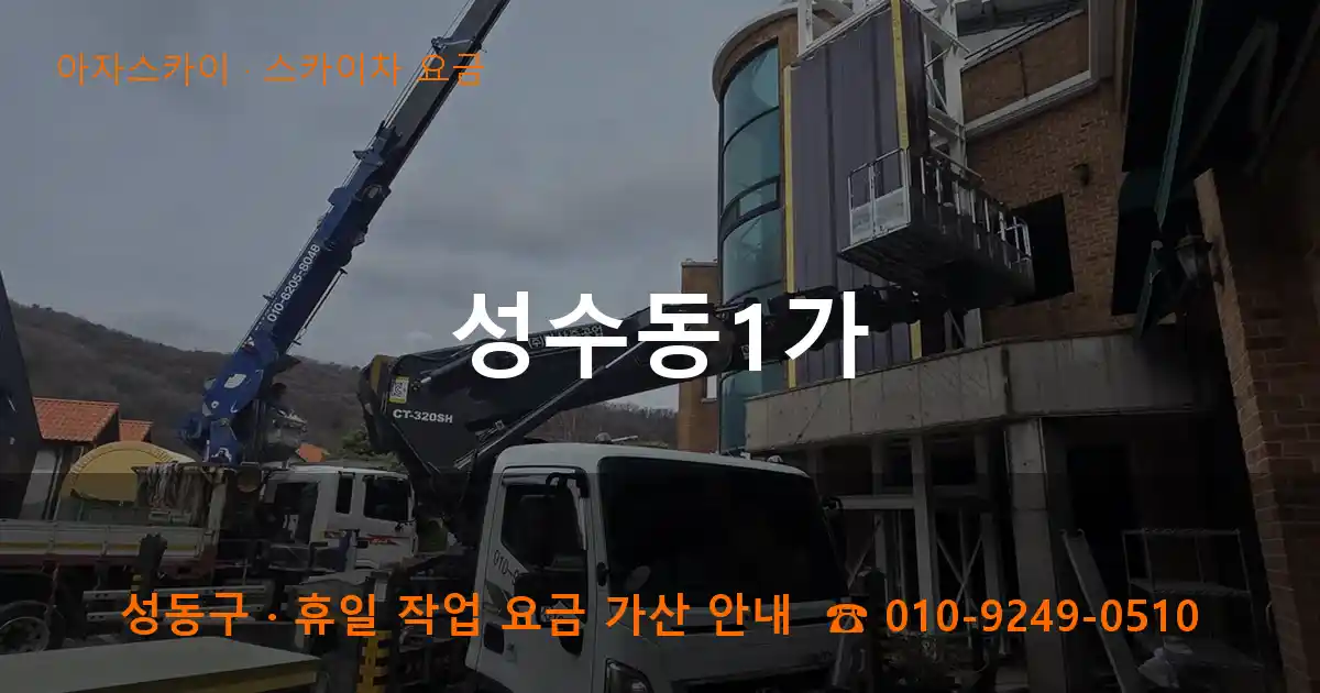 성동구 성수동1가 스카이차 요금 작업
