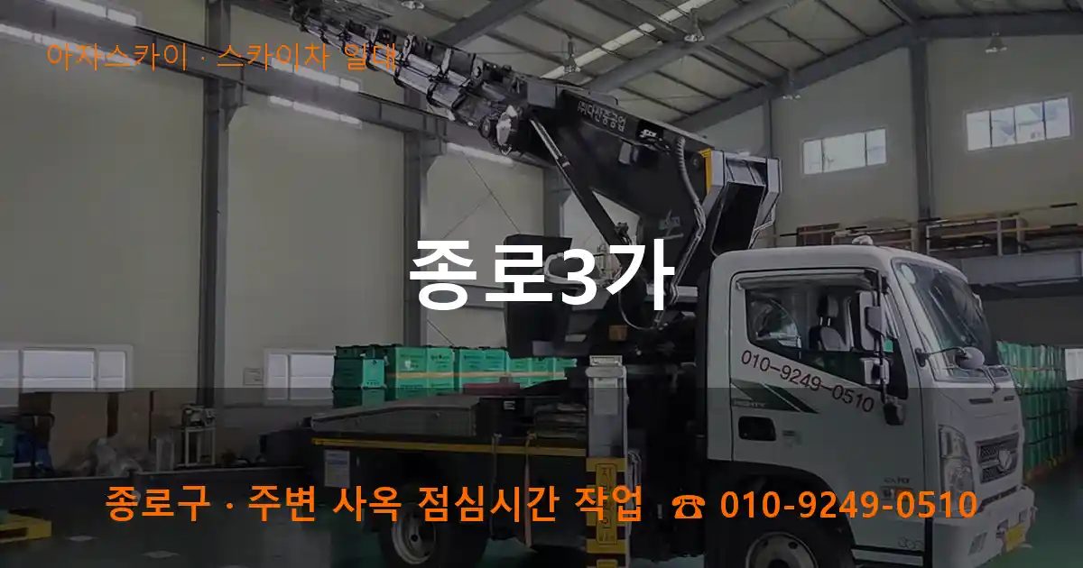 종로구 종로3가 스카이차 출장 작업