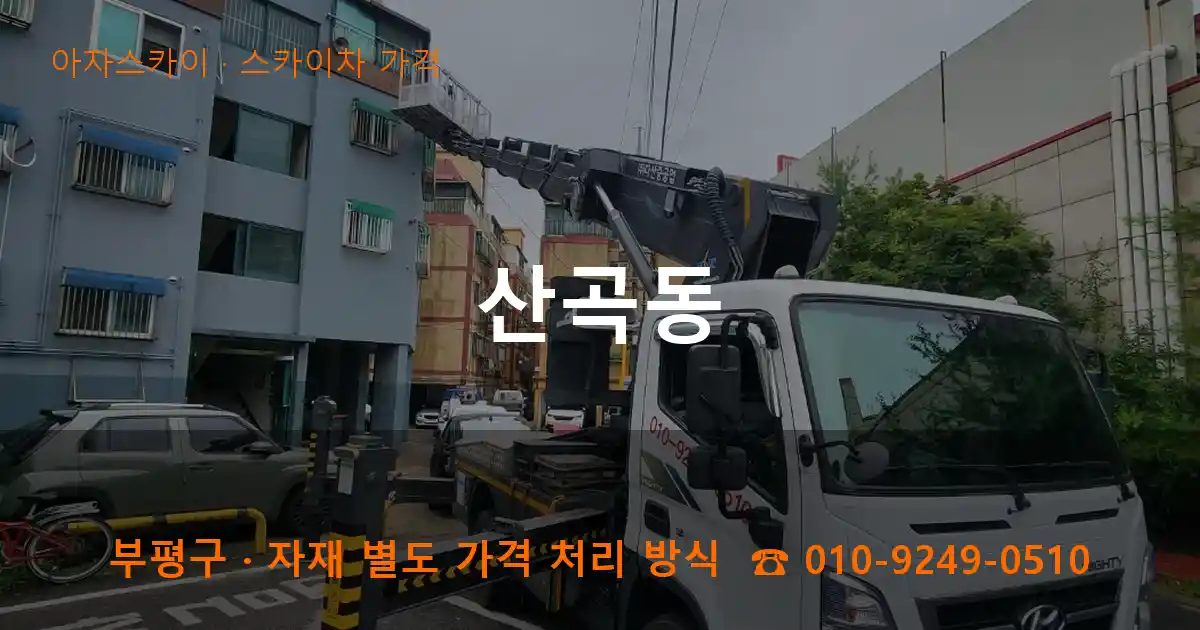 부평구 산곡동 스카이차 가격 작업