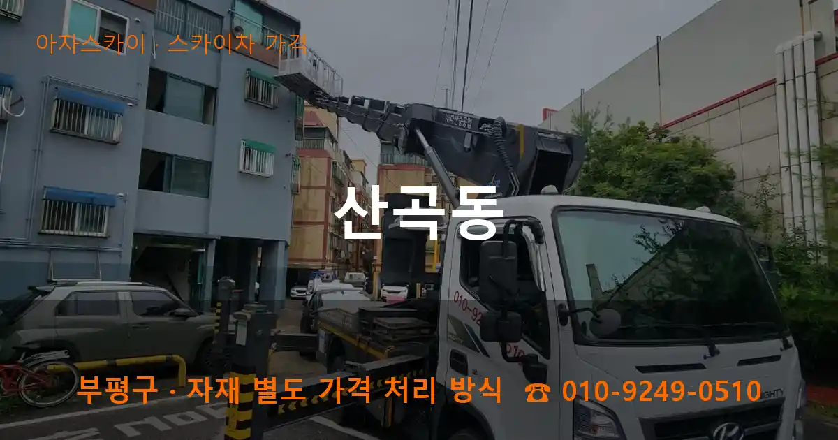 부평구 산곡동 스카이차 가격 작업