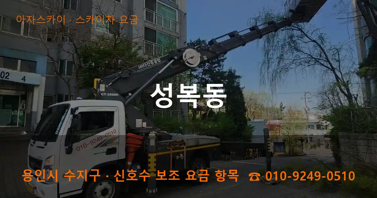 용인 수지구 성복동 스카이차 요금 작업