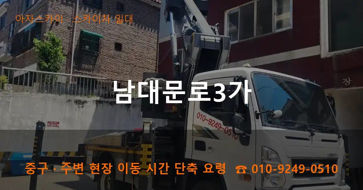 중구 남대문로3가 스카이차 출장 작업