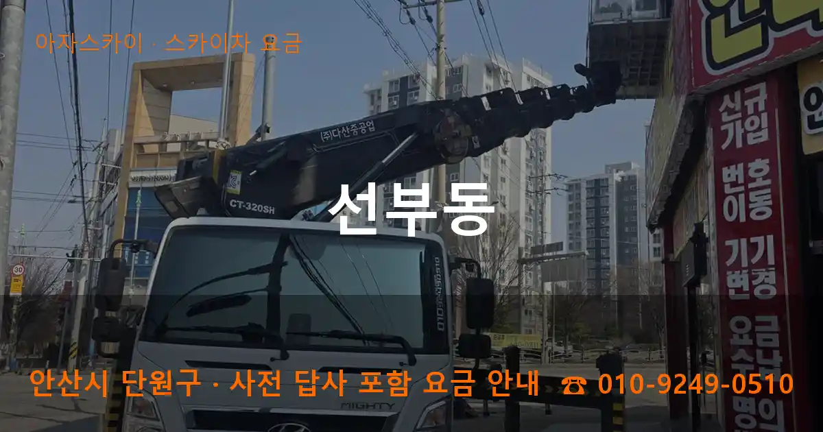 안산 단원구 선부동 스카이차 요금 작업