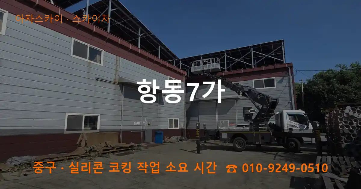 중구 항동7가 스카이차 작업