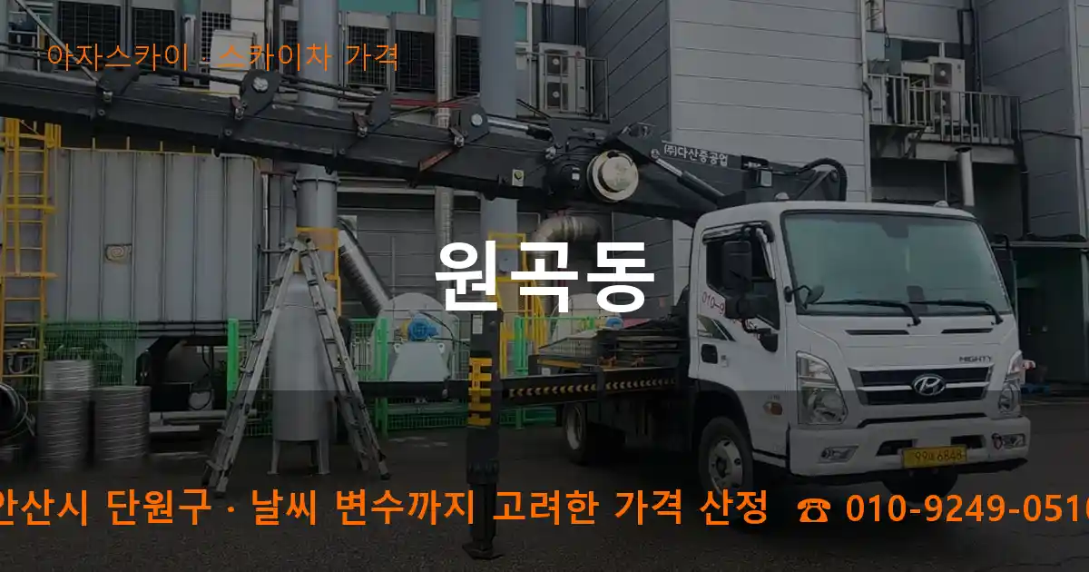 안산시 단원구 원곡동 스카이차 가격 작업