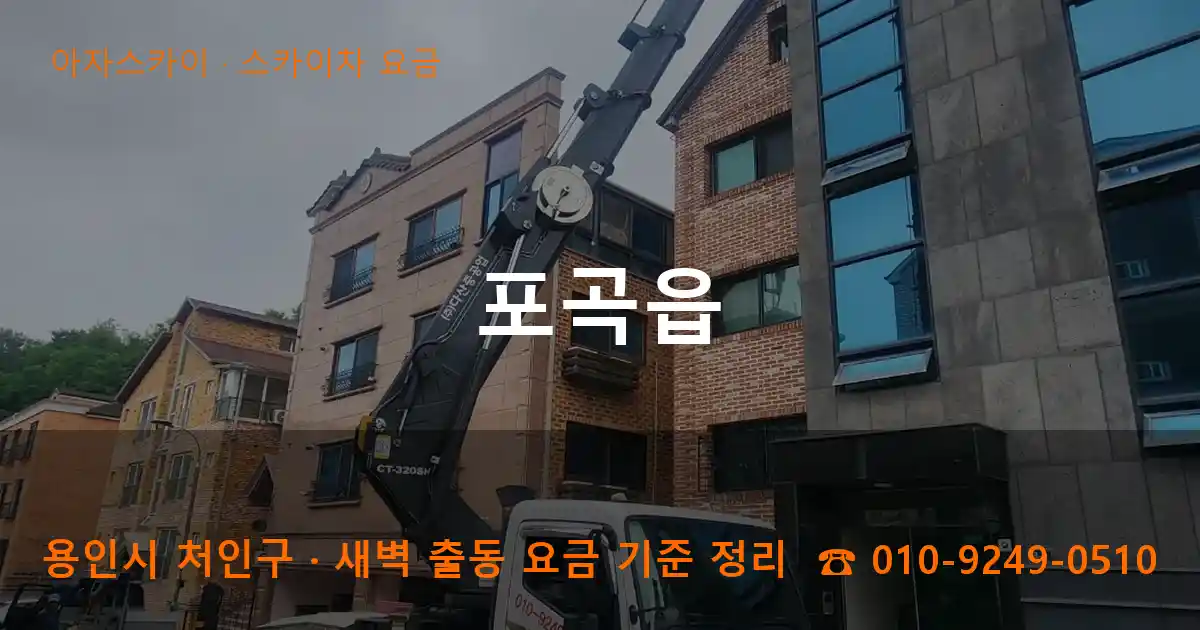 용인 처인구 포곡읍 스카이차 요금 작업