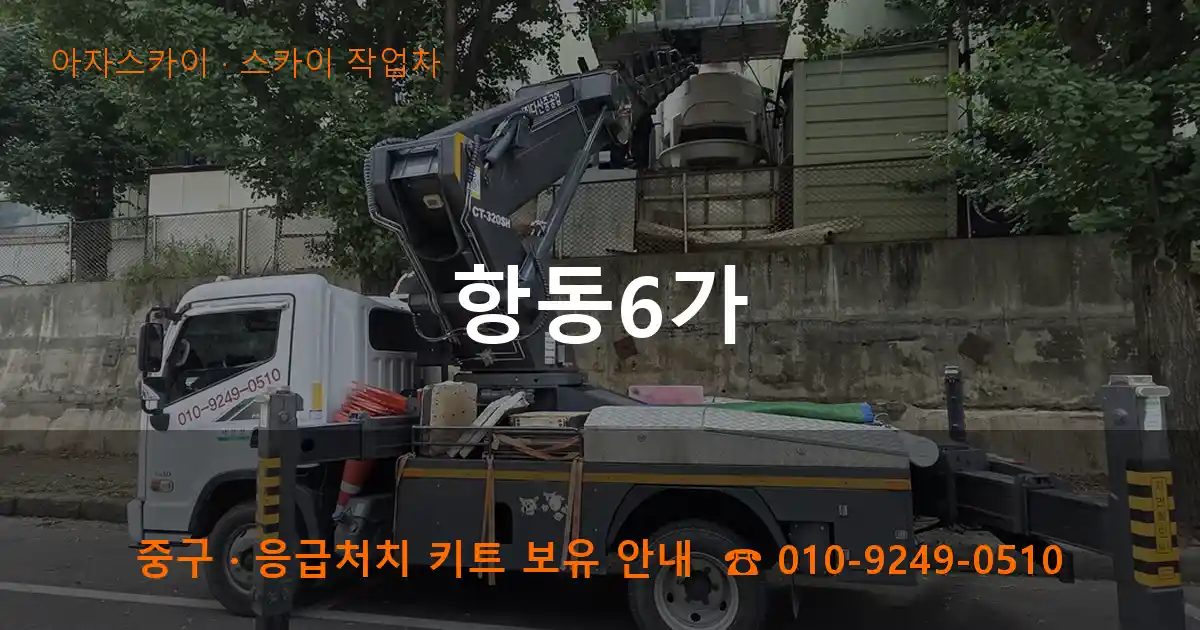 중구 항동6가 스카이 작업차 작업