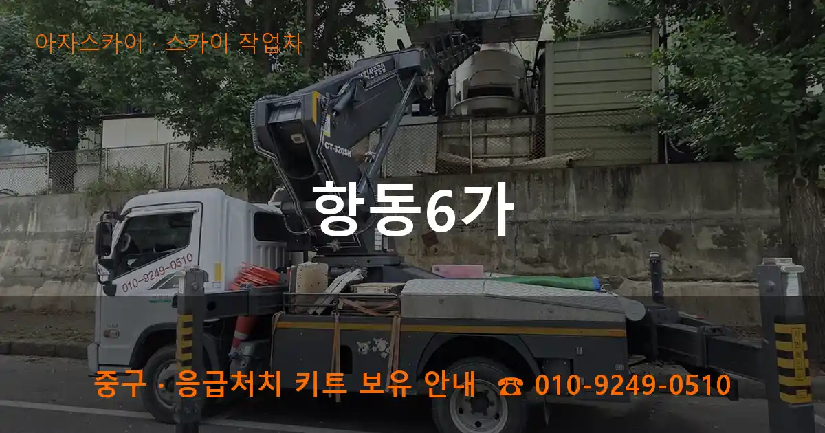 중구 항동6가 스카이 작업차 작업