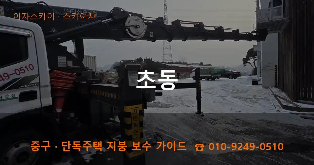 중구 초동 스카이차 작업