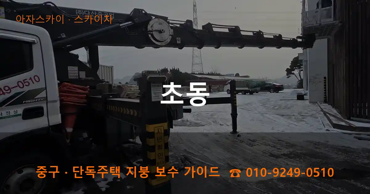 중구 초동 스카이차 작업