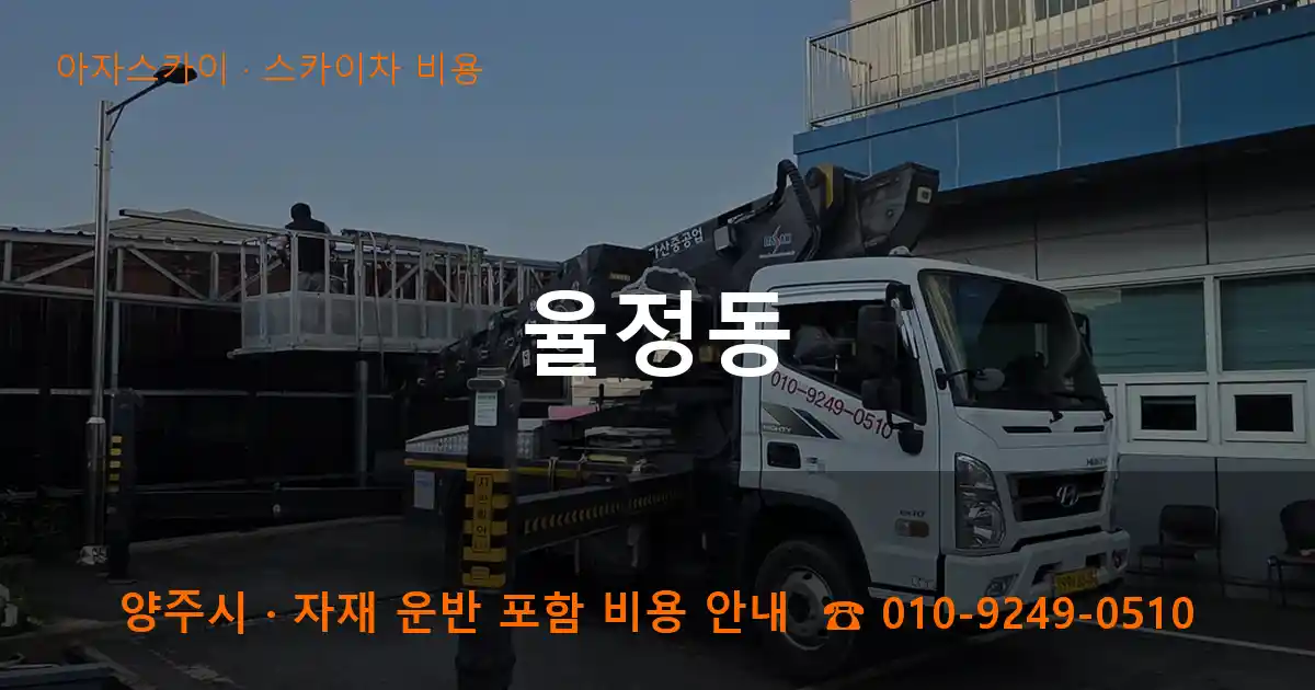 양주시 율정동 스카이차 비용 작업