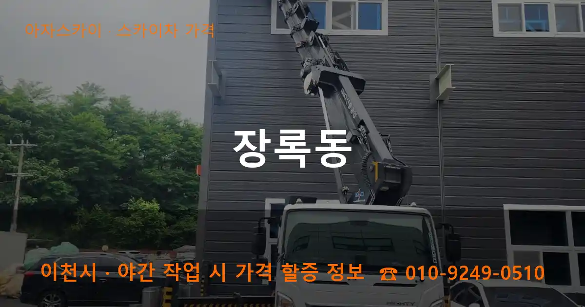 이천시 장록동 스카이차 가격 작업
