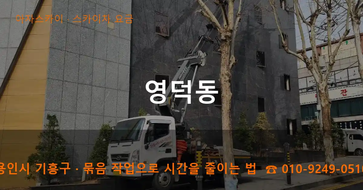 용인시 기흥구 영덕동 스카이차 요금 작업