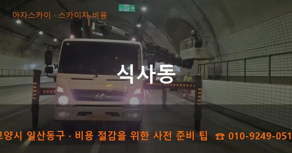 고양시 일산동구 식사동 스카이차 비용 작업
