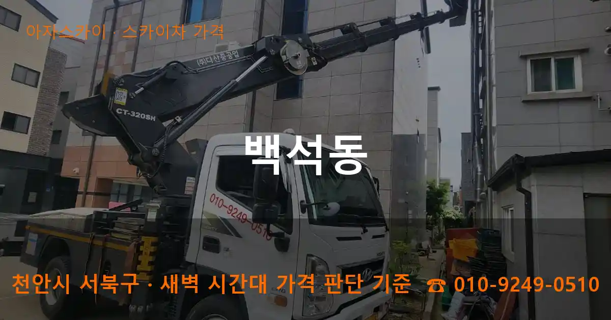 천안 서북구 백석동 스카이차 가격 작업