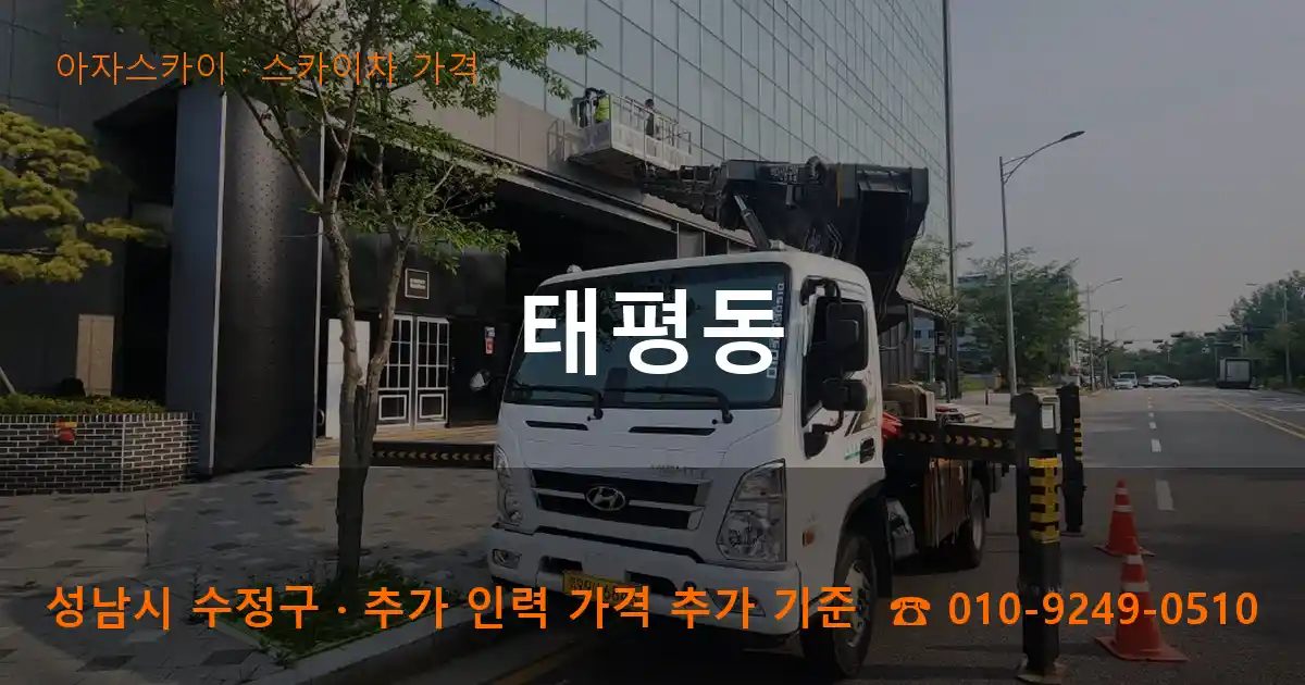 성남시 수정구 태평동 스카이차 가격 작업