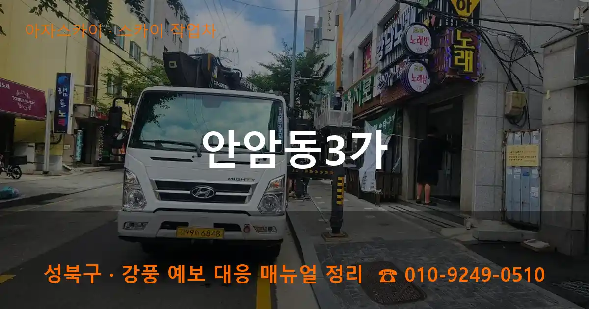 성북구 안암동3가 스카이 작업차 작업