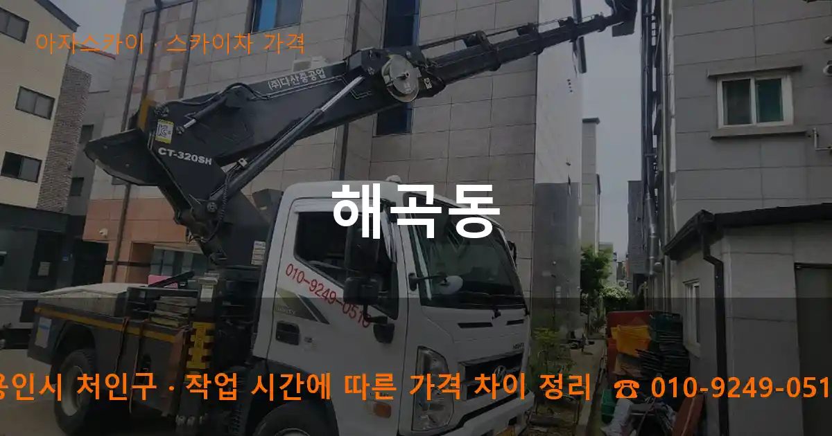 용인시 처인구 해곡동 스카이차 가격 작업
