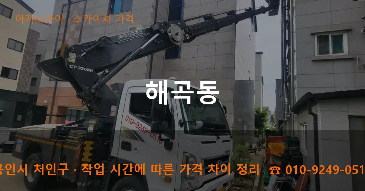 용인시 처인구 해곡동 스카이차 가격 작업