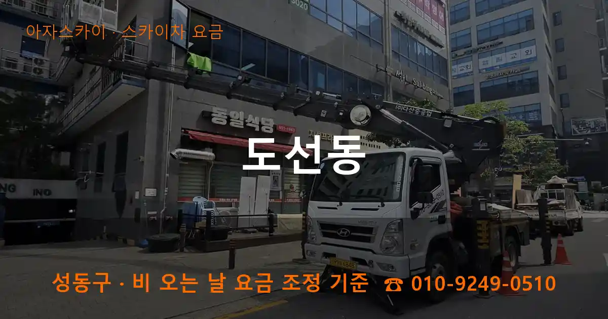 성동구 도선동 스카이차 요금 작업