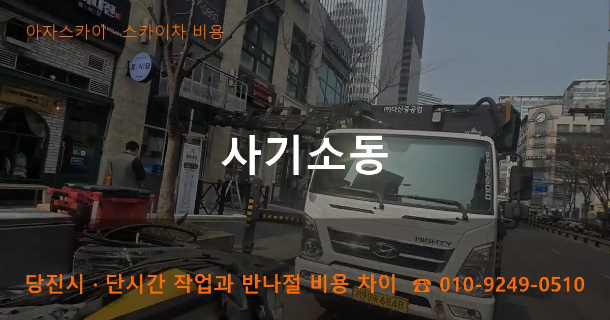 당진시 사기소동 스카이차 비용 작업