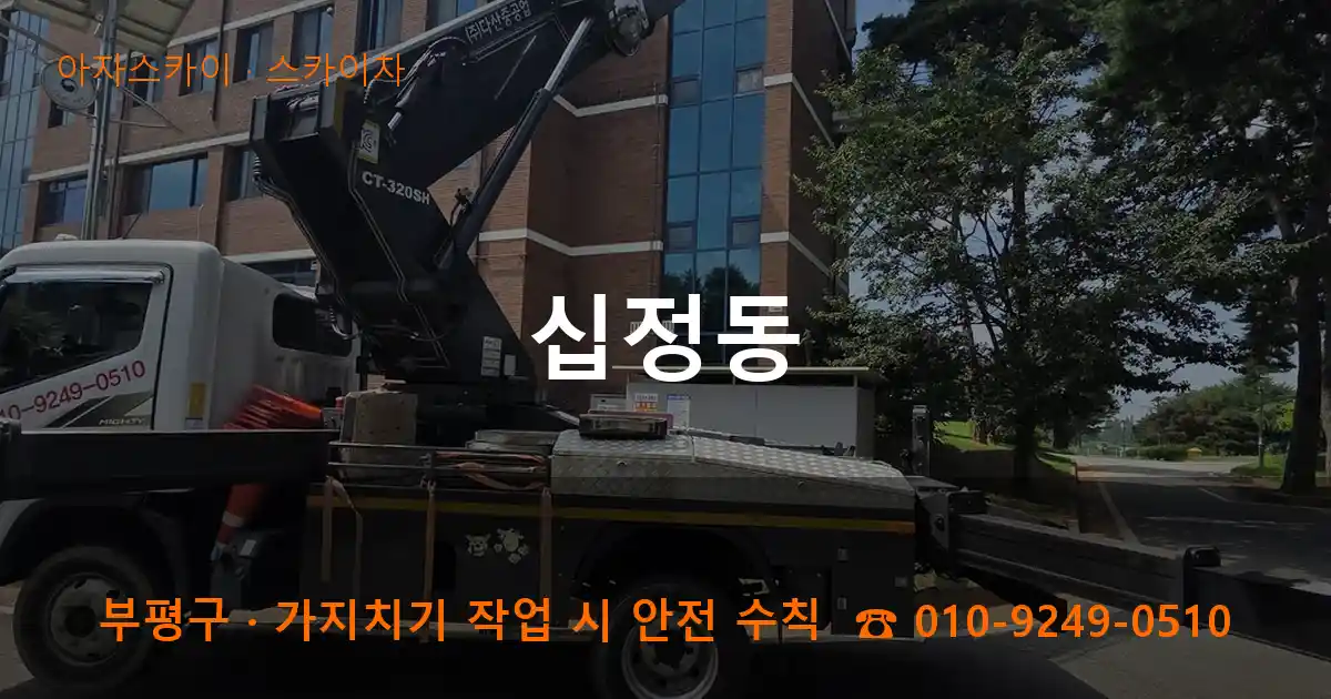 부평구 십정동 스카이차 작업