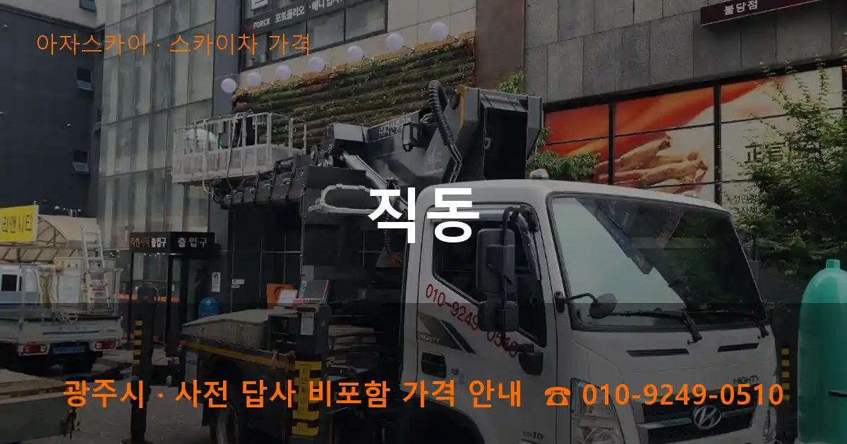 광주 직동 스카이차 가격 작업