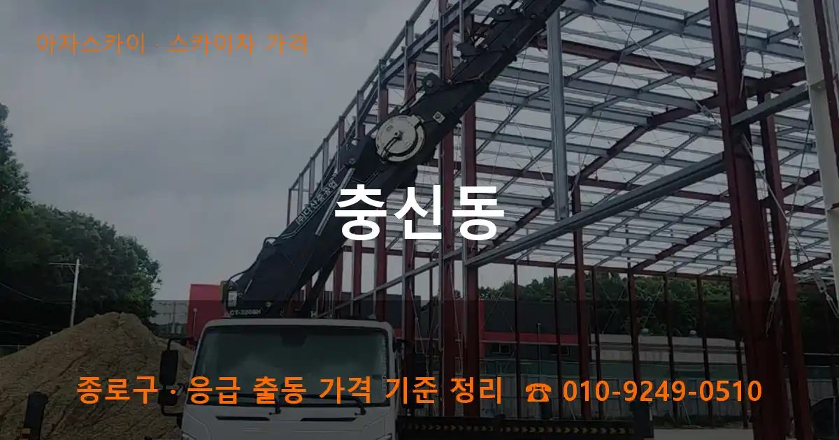 종로구 충신동 스카이차 가격 작업