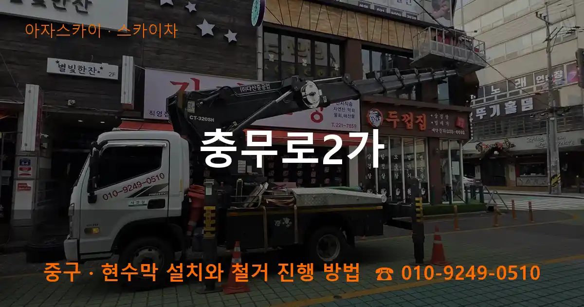 중구 충무로2가 스카이차 작업