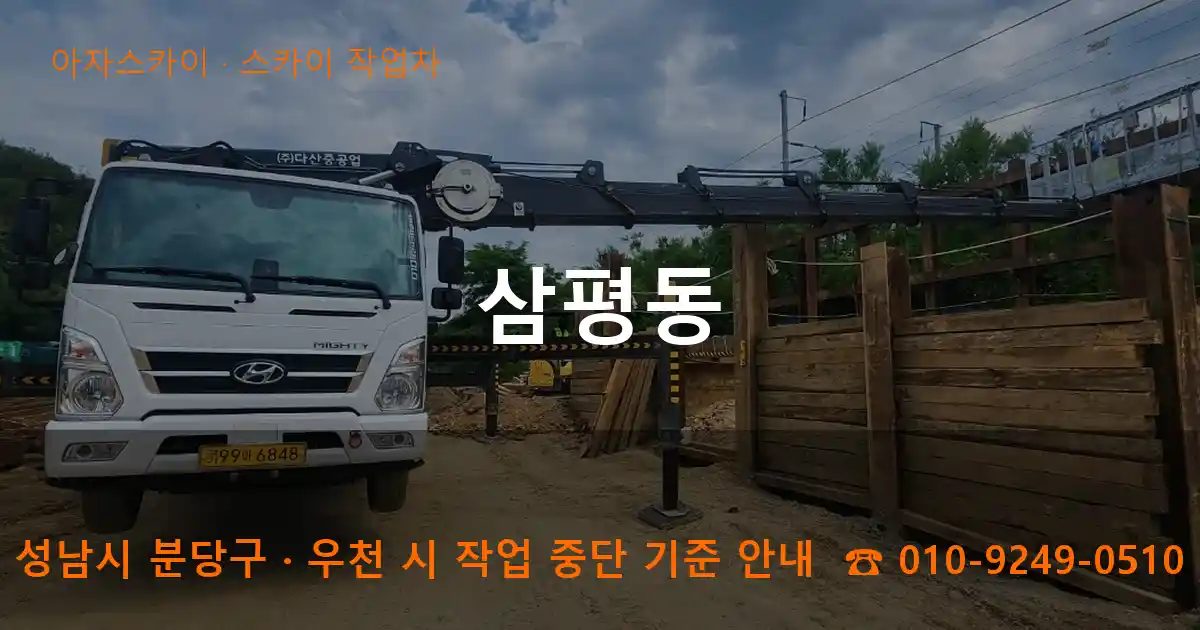 성남시 분당구 삼평동 스카이 작업차 작업