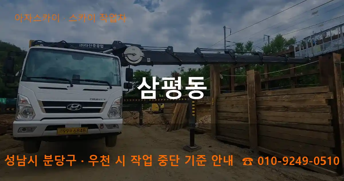 성남 분당구 삼평동 스카이 작업차 작업