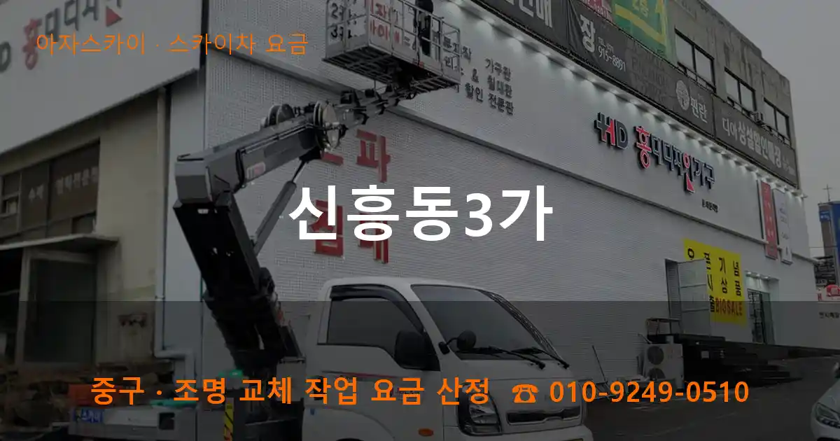 중구 신흥동3가 스카이차 요금 작업