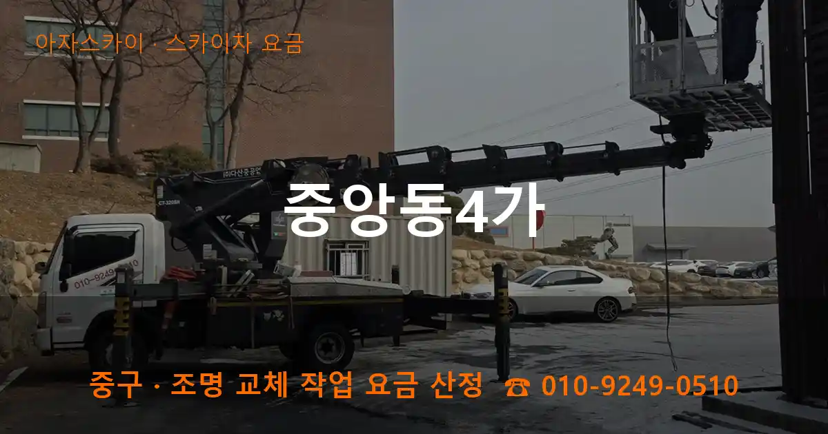 중구 중앙동4가 스카이차 요금 작업