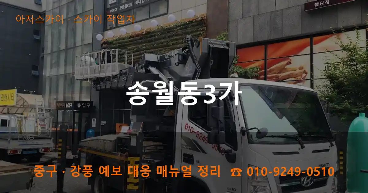 중구 송월동3가 스카이 작업차 작업