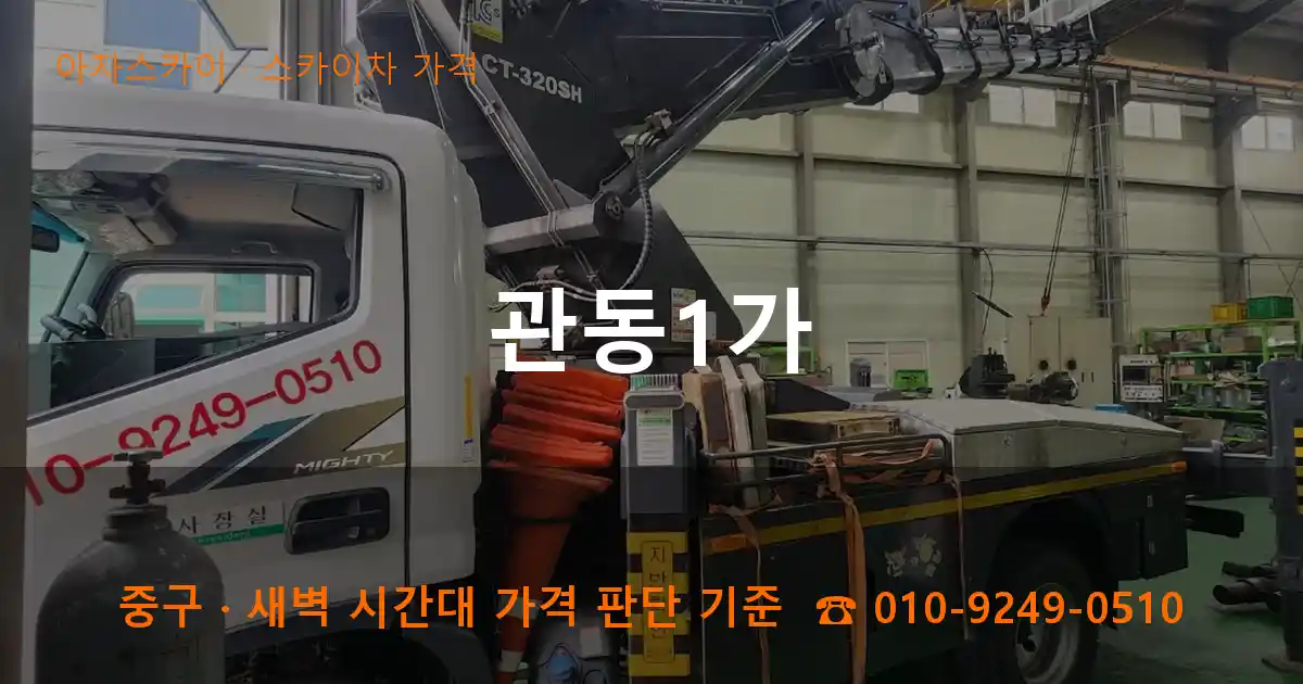 중구 관동1가 스카이차 가격 작업