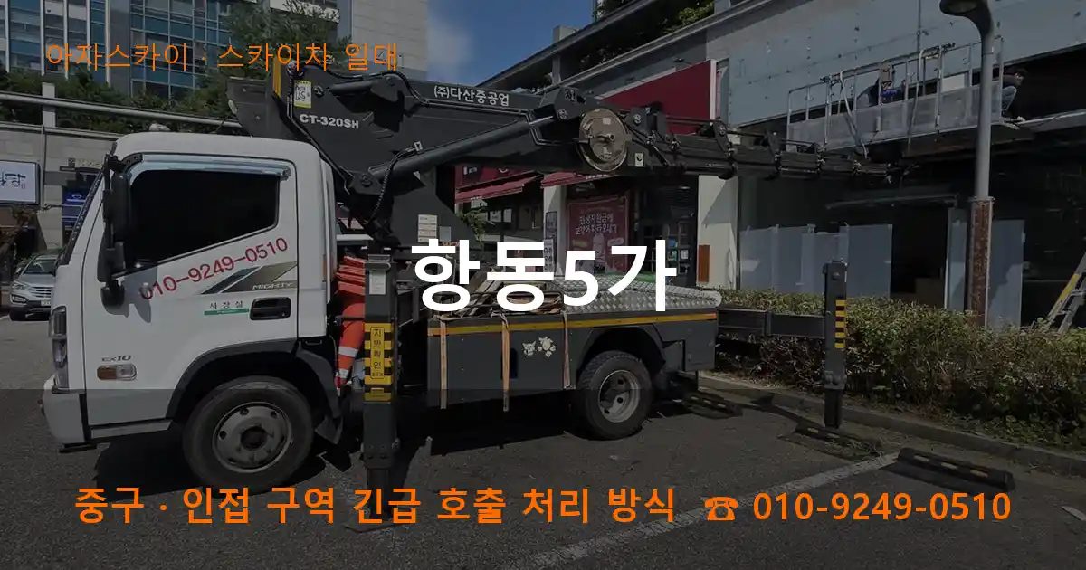 중구 항동5가 스카이차 출장 작업