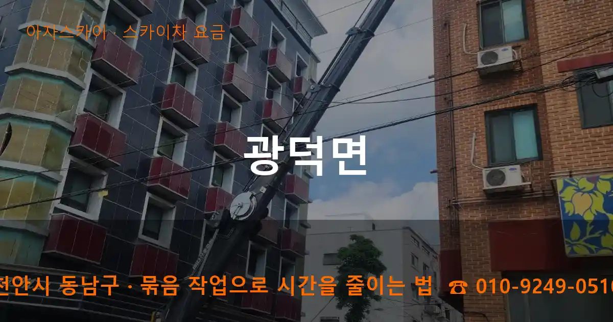 천안시 동남구 광덕면 스카이차 요금 작업