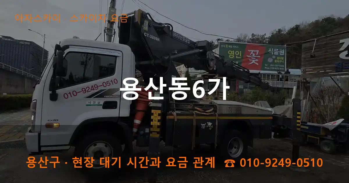 용산구 용산동6가 스카이차 요금 작업