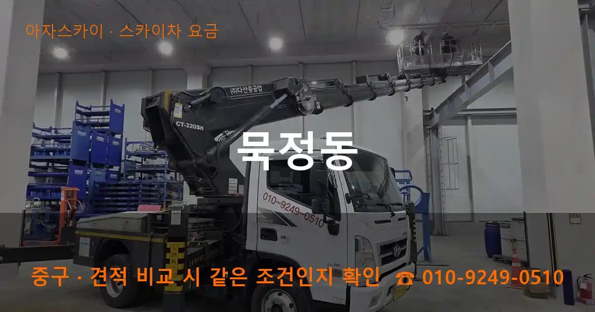 중구 묵정동 스카이차 요금 작업