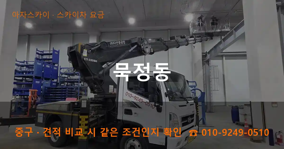 중구 묵정동 스카이차 요금 작업