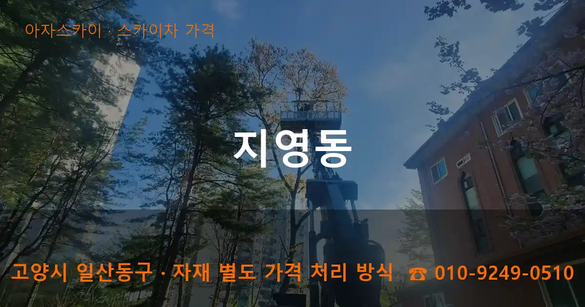 고양 일산동구 지영동 스카이차 가격 작업