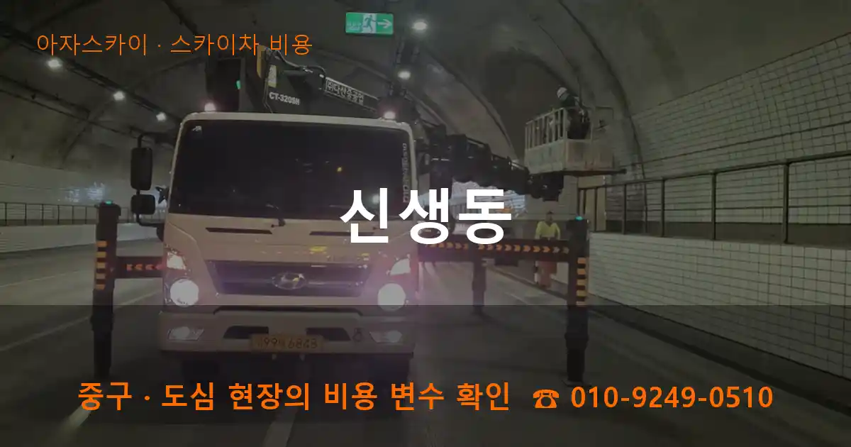 중구 신생동 스카이차 비용 작업
