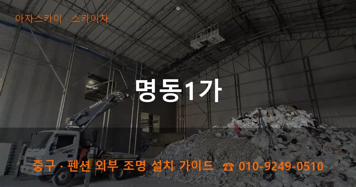 중구 명동1가 스카이차 작업