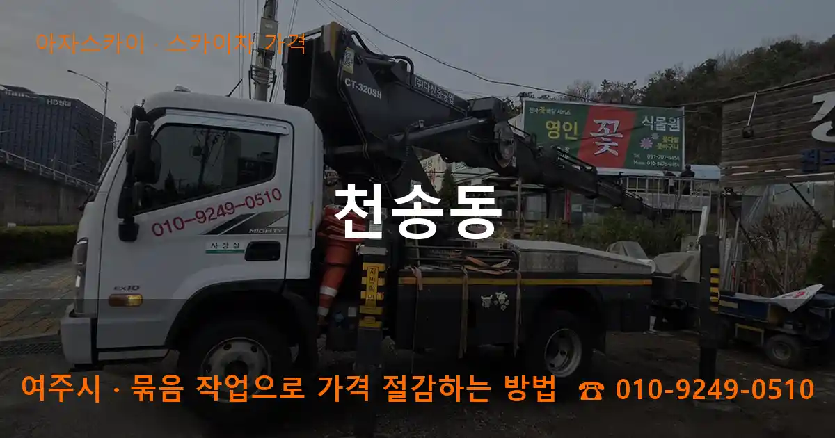 여주시 천송동 스카이차 가격 작업