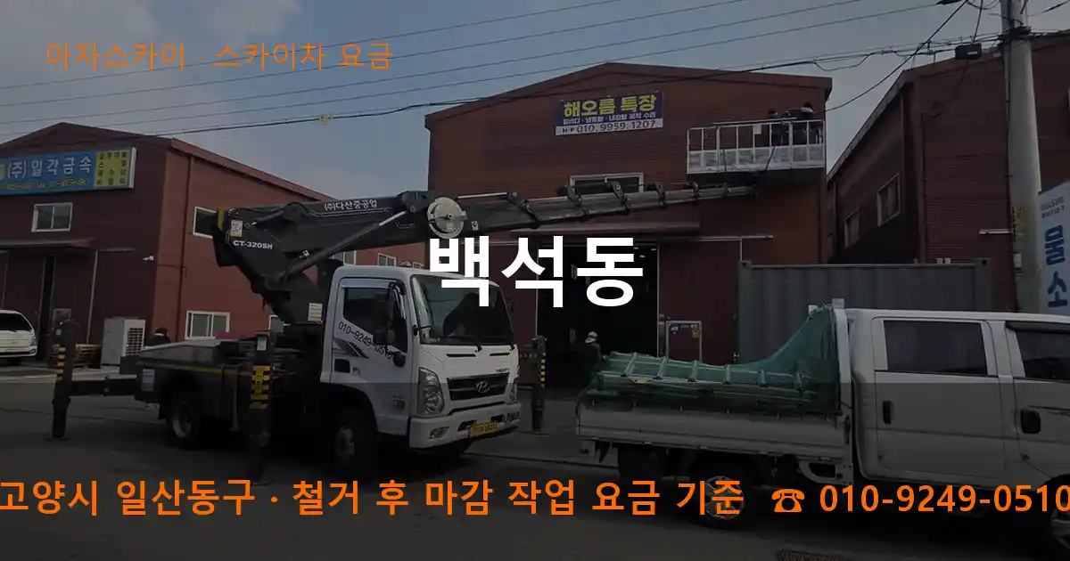 고양시 일산동구 백석동 스카이차 요금 작업