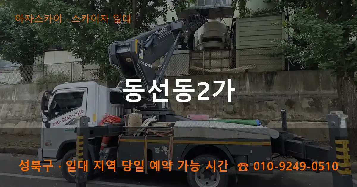 성북구 동선동2가 스카이차 일대 작업